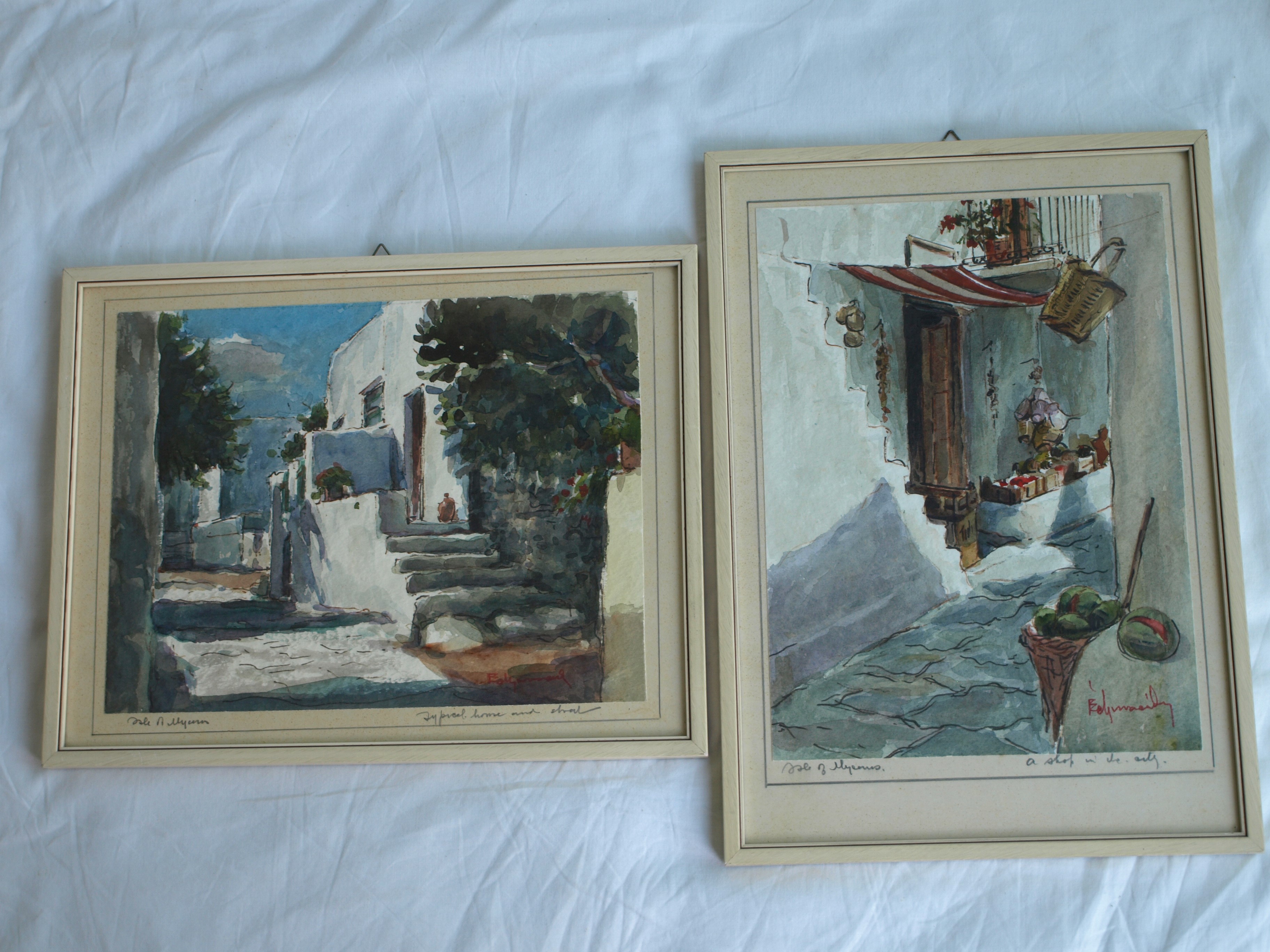 Niet of onleesbaar gesigneerd - 2 Aquarellen , gesigneerd & ingelijst – Engelse kunstenaar? kopen? Bied vanaf 1!