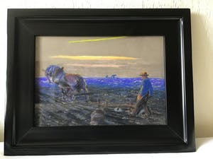Cornelis Albert van Assendelft - Ploegende boer Pastel op karton kopen? Bied vanaf 110!