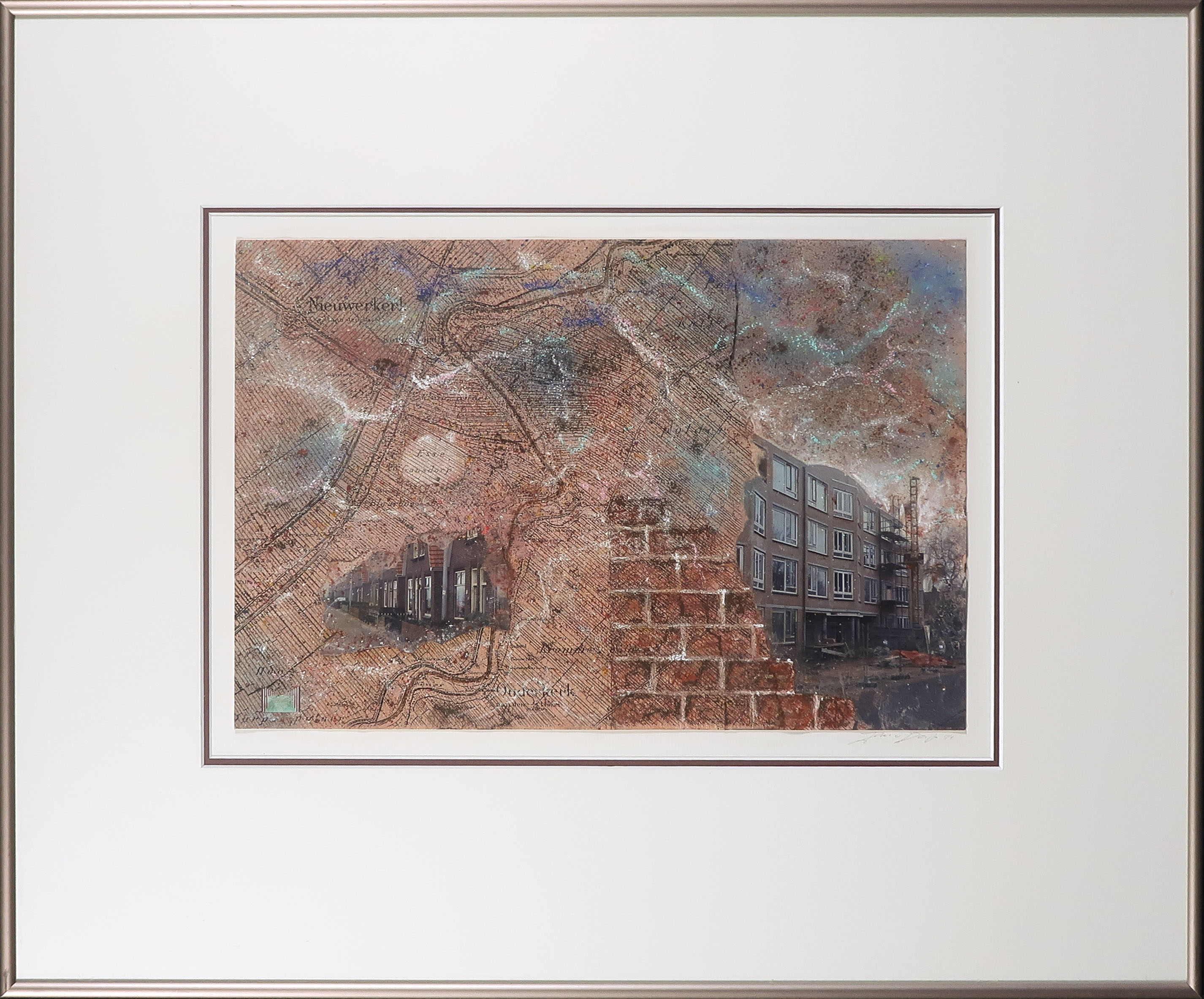 Niet of onleesbaar gesigneerd - Collage, Zonder titel - Ingelijst kopen? Bied vanaf 1!