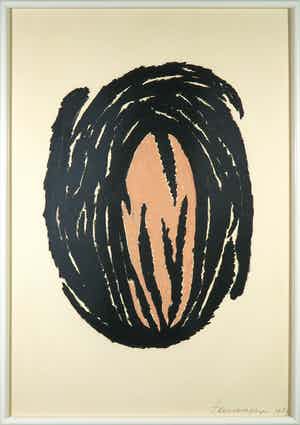 Tine van de Weyer - Pastelkrijt, Zonder titel - Ingelijst (Groot) verkocht voor € 50!