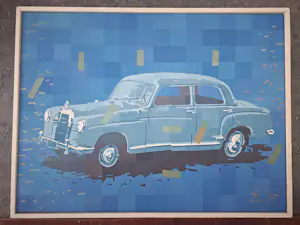 Sjef Toby - groot schilderij J (Sjef) Toby - Mercedes 180 - 1985 kaufen? Bieten Sie von 180!