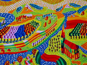 Louis Gans - Kleurrijke GOUACHE op papier "landschap met kerk en kapellen" - gesigneerd kopen? Bied vanaf 78!