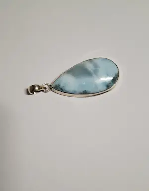 Nieuwe zilveren Hanger met druppel vormige Larimar kopen? Bied vanaf 65!