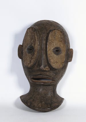 Bembe - Houten masker met uilenogen en open mond kopen? Bied vanaf 1!