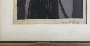 Jan Dijker - Twee Vrouwen | goed bewaarde aquarel/tekening (1953) - ingelijst kopen? Bied vanaf 55!