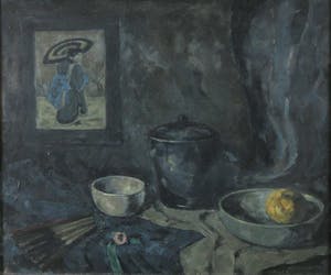 Martha Grondhout-Heshusius - Olieverf op doek, Stilleven met blauwe pot kopen? Bied vanaf 150!