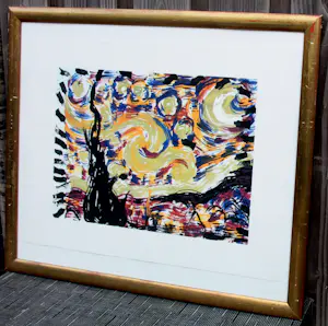 Arman - Ingelijste zeefdruk: Starry Night ( Hommage a van Gogh) kopen? Bied vanaf 75!