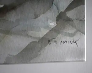 Bob Immink - Noordhollands landschap - aquarel kopen? Bied vanaf 125!