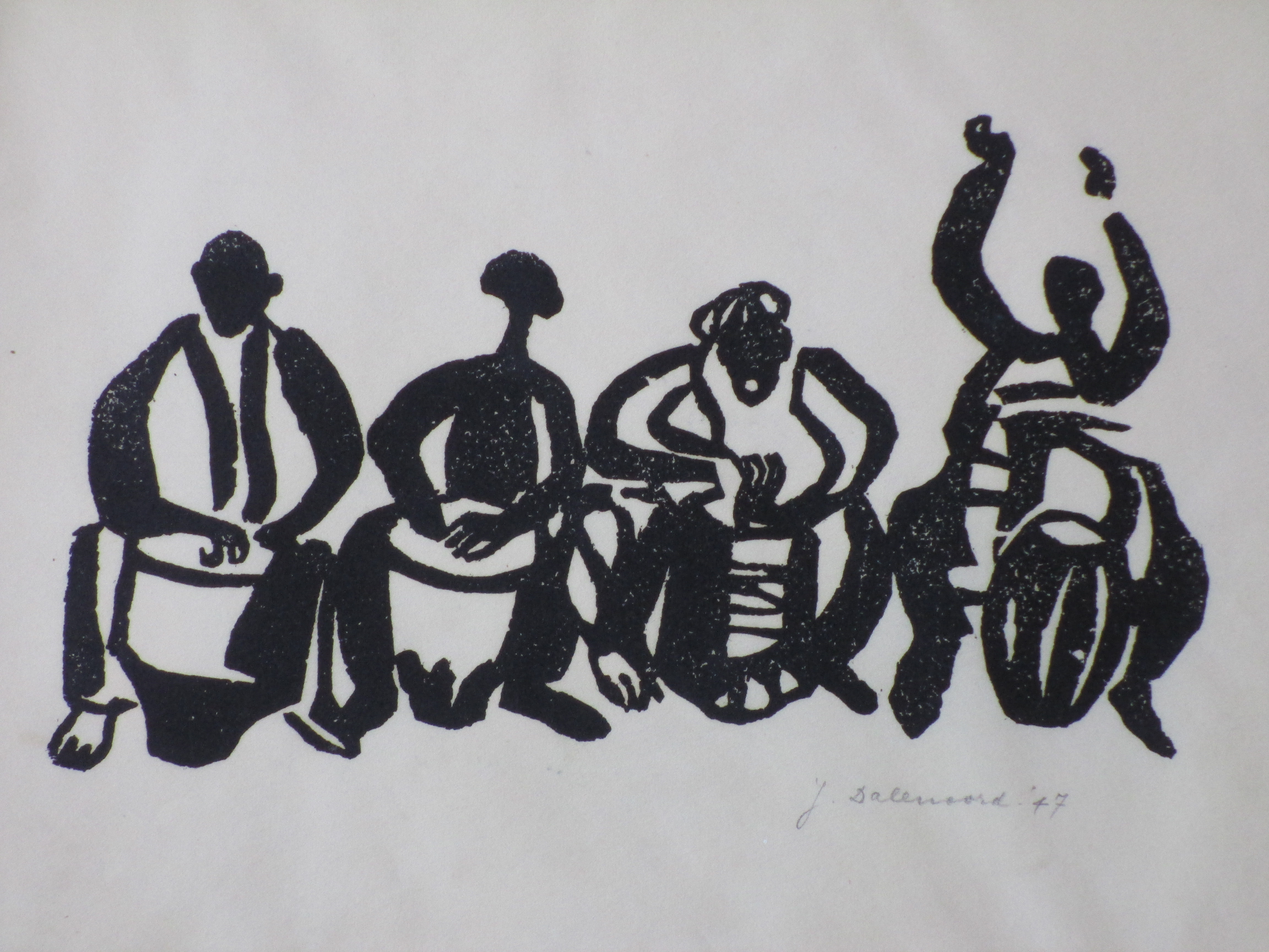 Jenny Dalenoord - Ballét Négre - Houtsnede verkocht voor € 45!