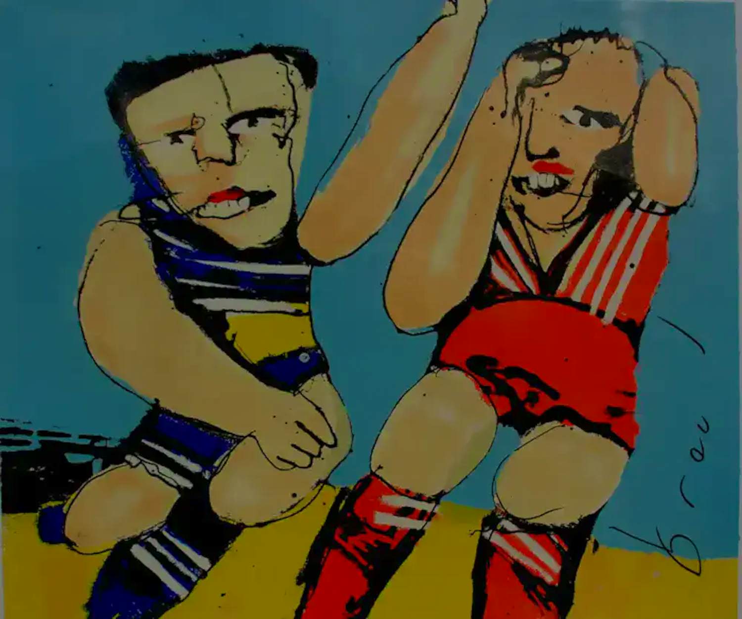 Herman Brood - Ingelijste zeefdruk: De voetballers kopen? Bied vanaf 495!