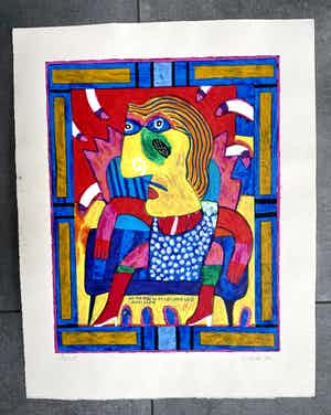 Clemens Briels - Zeefdruk, Got the bibs on at yoe's stone crab miami again verkocht voor € 55!