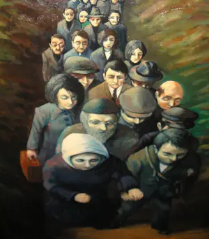 Cees Heuff - Oorlogsvluchtelingen WOII - Olieverf Schilderij kopen? Bied vanaf 295!