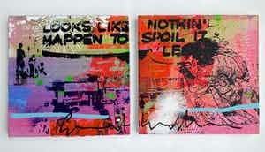 George Heidweiller - 2-Luik 2 x 30x30cm geen titel verkocht voor € 130!