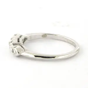 14k witgouden ring met Bolsjewiek geslepen diamant tot. 0.20ct – G/H - SI kaufen? Bieten Sie von 275!