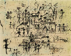 Niet of onleesbaar gesigneerd - Gemengde techniek op papier, Zonder titel kopen? Bied vanaf 1!