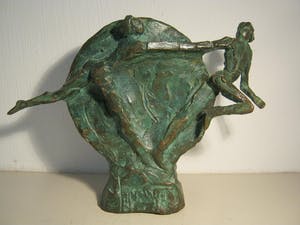 Jits Bakker - Brons sculptuur - gesigneerd - "Estafette" kopen? Bied vanaf 600!