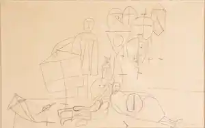 Gerrit E.H. Veenhuizen - Abstracte figuren en tekens verkauft für € 200!