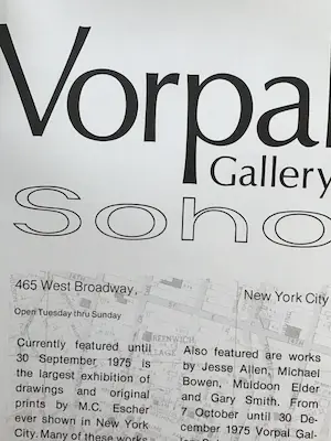 M.C. Escher - Vintage lithografische affiche Vorpal Gallery Soho kopen? Bied vanaf 50!