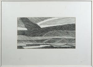 Paul Overhaus - Zwart krijt, Geabstraheerd Landschap - Ingelijst kopen? Bied vanaf 1!