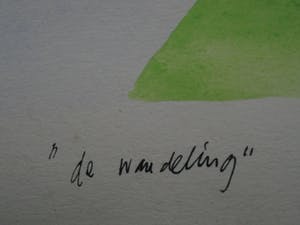 Henri de Haas - 1971 - Groot Surrealistisch Aquarel "de Wandeling" gesigneerd kopen? Bied vanaf 10!