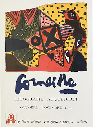 AcheterCorneille - Oude lithografische poster uit 1975: “Corneille lithographie acqueforti” Milaan? Enchérissez de 60!