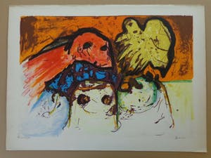 Mogens Balle - COBRA-ABSTRACTIE / KLEURLITHO / 56x76cm / SIG kopen? Bied vanaf 140!