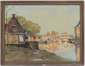 Willem Knip - Gezicht op de haven van Enkhuizen kopen? Bied vanaf 225!