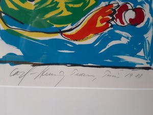 Carl-Henning Pedersen - litho, handgesigneerd, genummerd, oplage 150 stuks, ingelijst kopen? Bied vanaf 325!