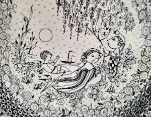 Bjorn Wiinblad - Nymølle , Wandbord (2) - Porselein - Lente en zomer kopen? Bied vanaf 59!