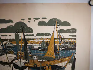 Gustave Camus - Zeehaven. Vissersboten. kopen? Bied vanaf 69!