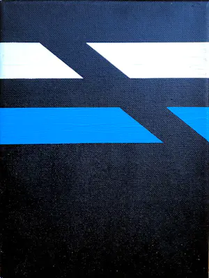 AcheterNiet of onleesbaar gesigneerd - LOT van 4 geometrisch abstracten op canvas - 22335? Enchérissez de 1!