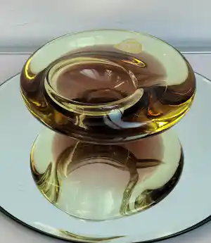 Miroslav Klinger - Zelensky Brod Sklo - glazen object/vide de poche verkocht voor € 30!