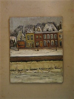 Hildegard Helene Anna Andereija - omstreeks 1935 geschilderd olieverf "Winters Zierikzee" verso "Zeeuwse Kust" kopen? Bied vanaf 1!