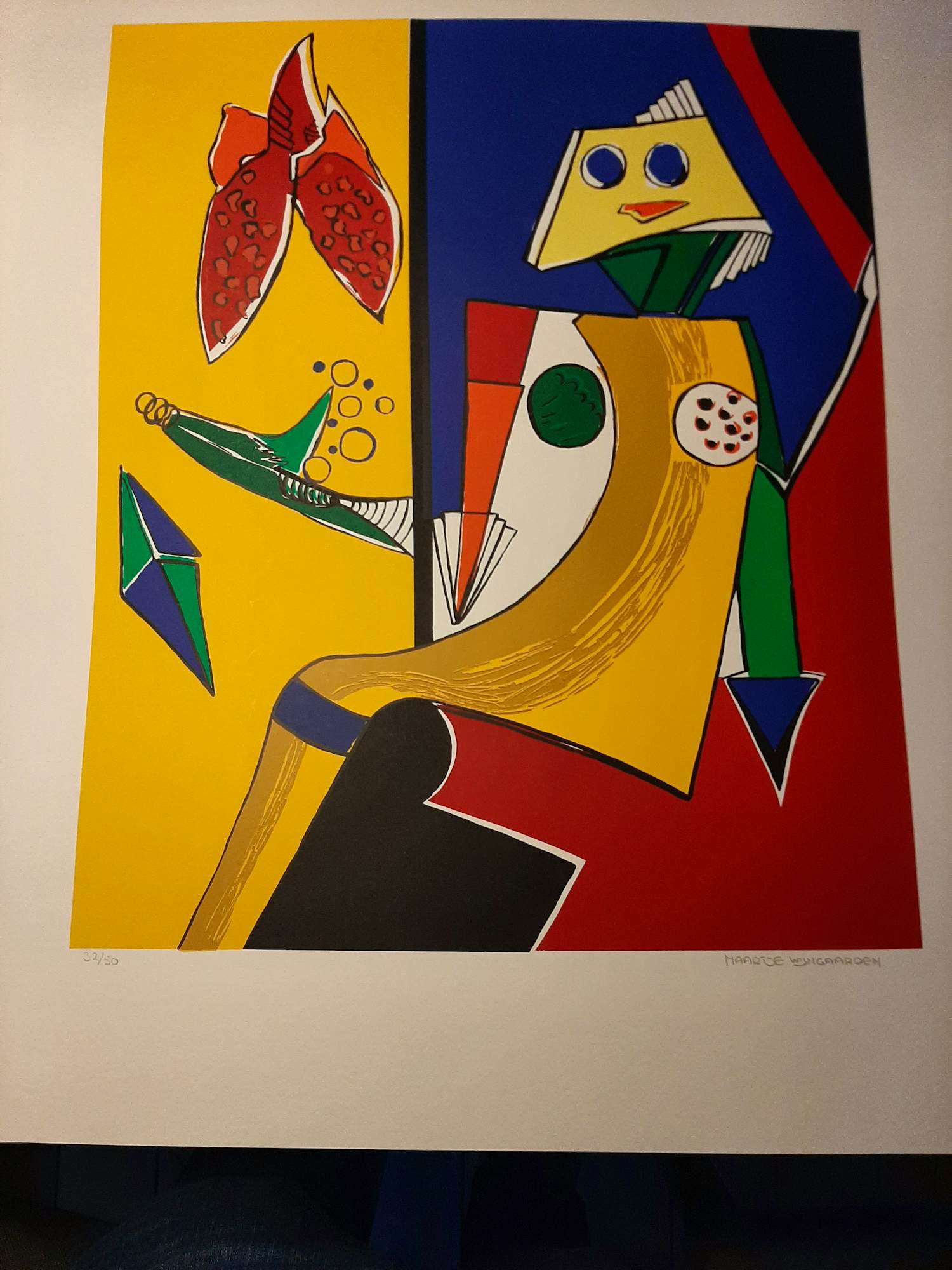 Maartje Wijngaarden - Zeefdruk ABSTRAKT Hand gesigneerd kopen? Bied vanaf 45!