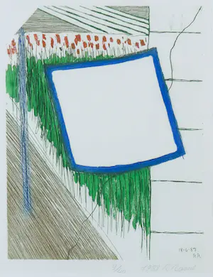 Roger Raveel - Ets, De vlag van het niets (1988) - Ingelijst kopen? Bied vanaf 750!