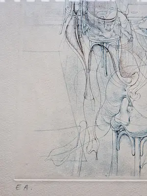 Hans Bellmer - Intrigerende - Epr. d'Artiste- handgekleurde erotische Ets "Phallus" gesigneerd kopen? Bied vanaf 84!