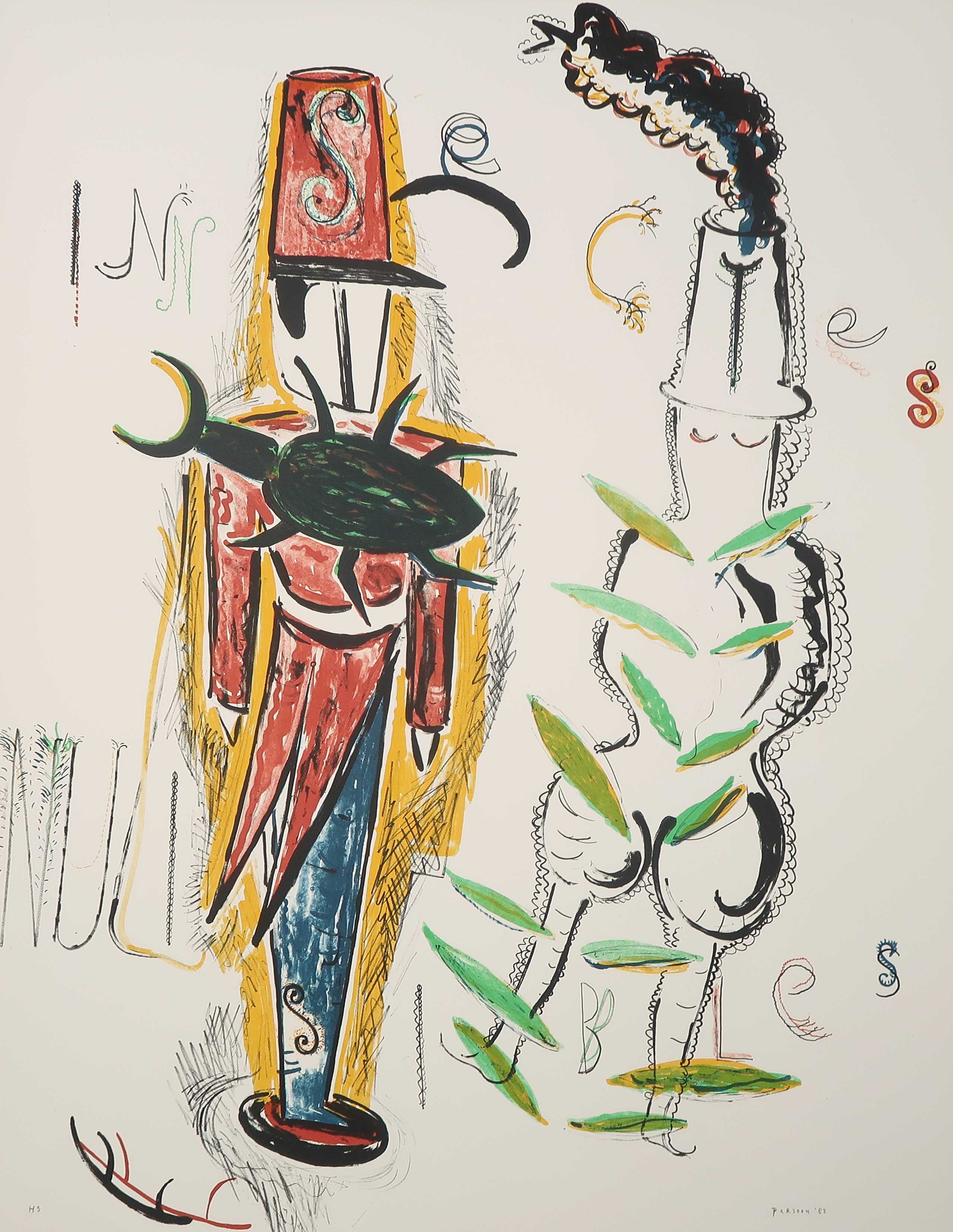 Kars Persoon - Litho, Z.T. Twee figuren kopen? Bied vanaf 35!