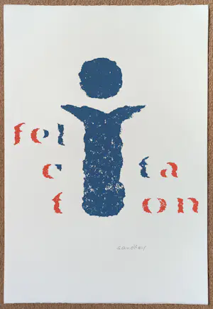 Buy Willem Sandberg - Felicitation, zeefdruk - Gratis verzending!? Bid from 50!