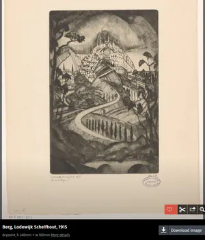 Lodewijk Schelfhout - Le montagne, droge naald ets (2e staat) kopen? Bied vanaf 150!