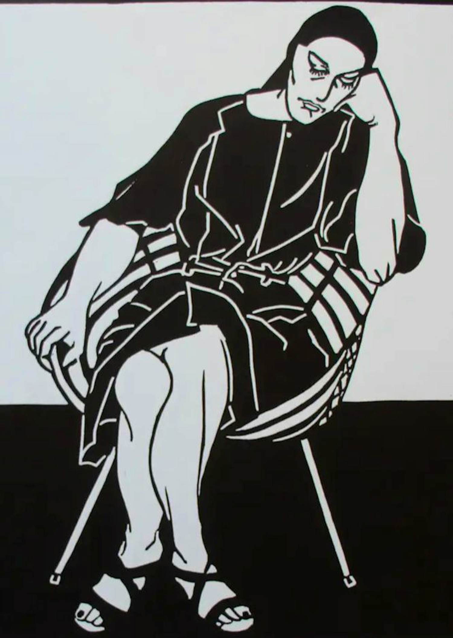 Auk de Boer - linosnede - 1983 verkocht voor € 75!