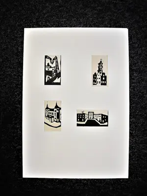 Herman Stammeshaus - VIER (4) unieke Hout/Linosnede's "Amsterdam" - Zeer kleine oplage! kopen? Bied vanaf 43!