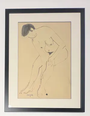Corneille - Inkttekening uit 1942: Staand naakt - De toilet kopen? Bied vanaf 1500!