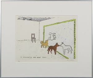 Pieter Holstein - Ets (handgekleurd), De observatie van Ernst Mach - Ingelijst kopen? Bied vanaf 80!