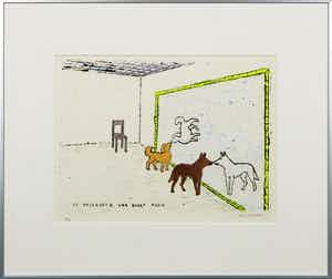 Pieter Holstein - Ets (handgekleurd), De observatie van Ernst Mach - Ingelijst verkocht voor € 80!