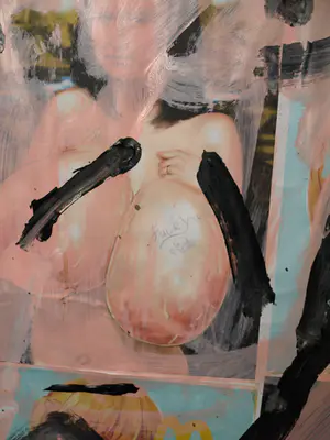 Peter Klashorst - Acrylverf en collage op doek – GROOT , 195 x 75 cm - 2021 kopen? Bied vanaf 1!