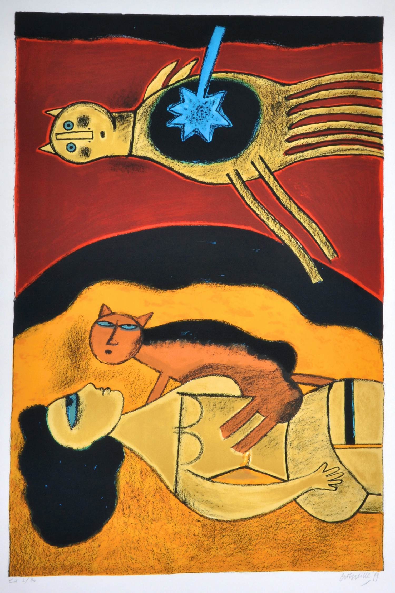 Corneille - La reine de sable - litho - 105x75 cm - 1999 kopen? Bied vanaf 735!