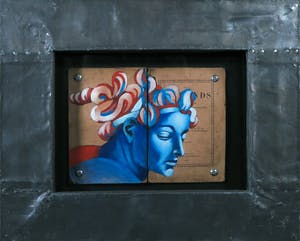 Jan Bollaert - Gemengde techniek op kaft, Blue Angel - Ingelijst kopen? Bied vanaf 50!