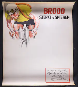 Niet of onleesbaar gesigneerd - Affiche, Brood sterkt de spieren kopen? Bied vanaf 1!