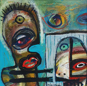 Henk Vierveijzer - Olieverf 'Teder' - Ingelijst kopen? Bied vanaf 245!