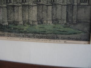 Cornelis Brandenburg - Kleurenlithografie van de Kathedraal Sint Jan in Den Bosch kopen? Bied vanaf 10!